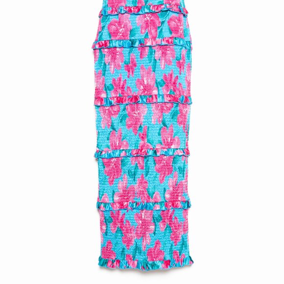 Show Me Your Mumu Stella Smocked Dress Garden Party Blue - Size S - Picture 8 of 16